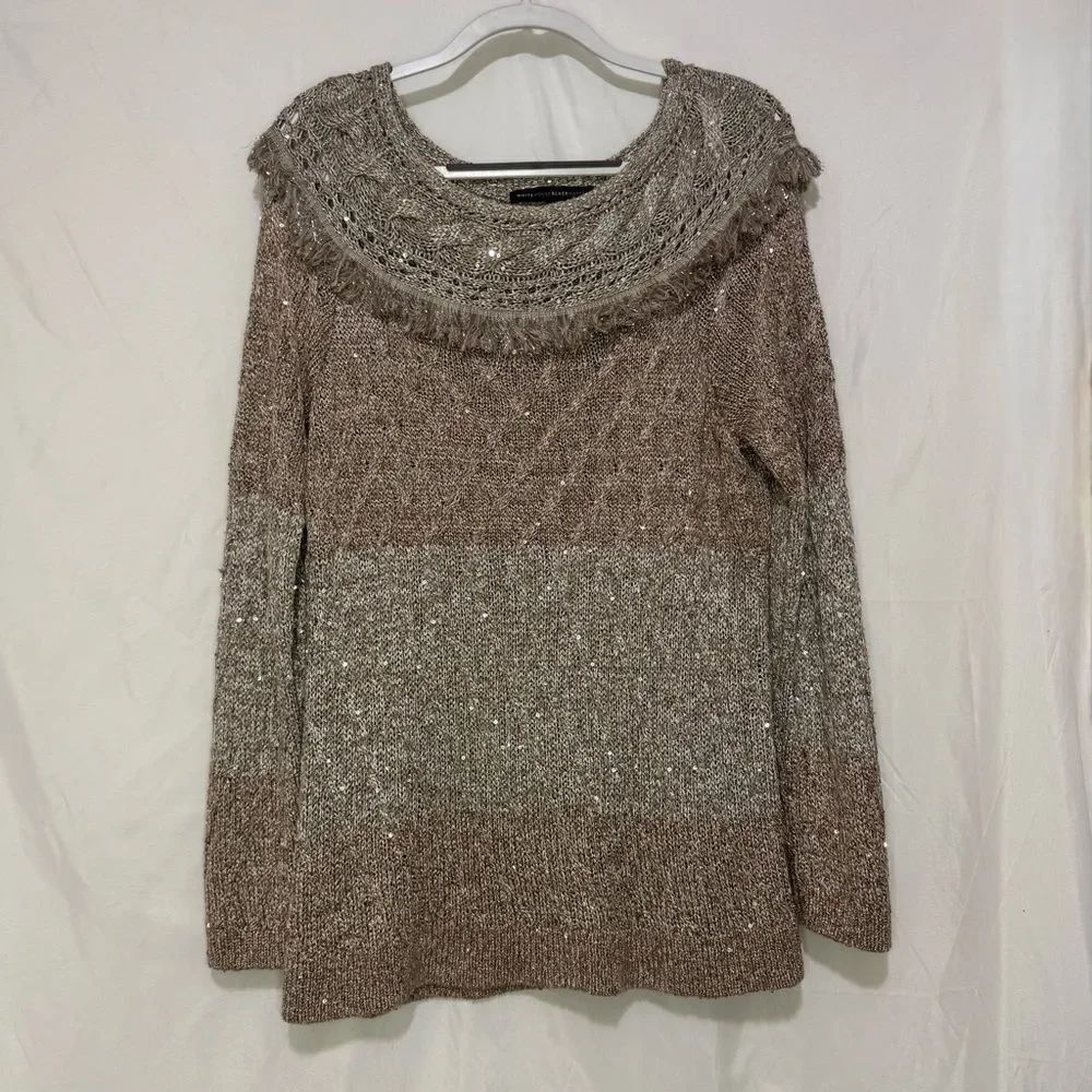 White House Black Market sequin sweater size L